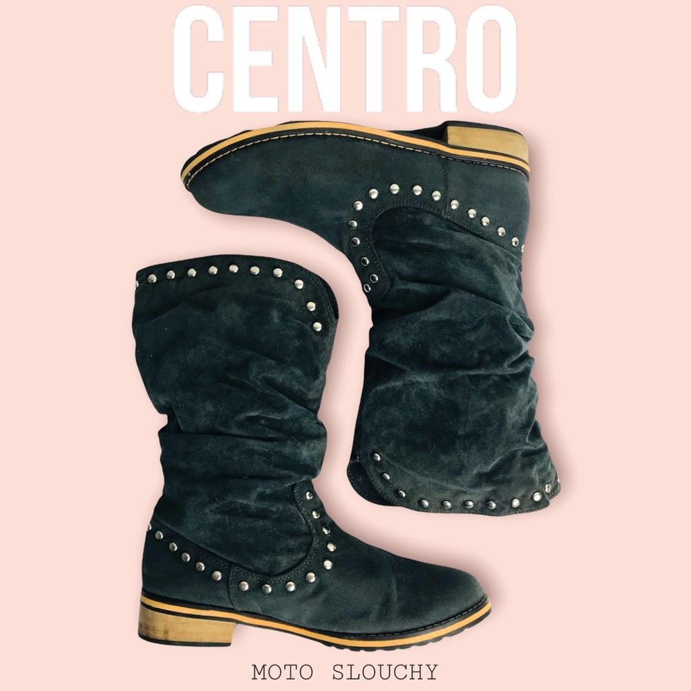 entro Black Ankle Boots with Studded Detail